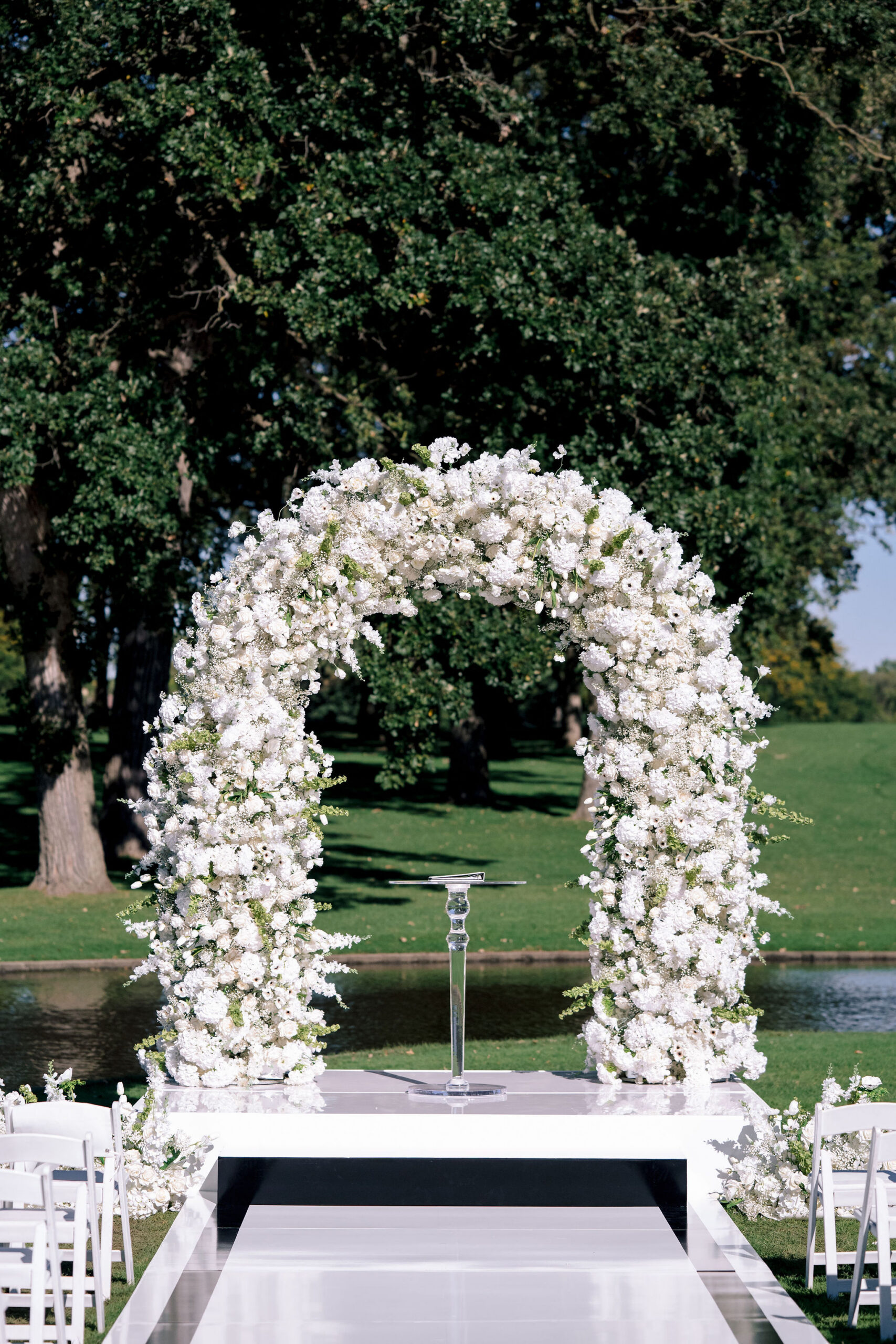 Medinah Country Club wedding ceremony arch